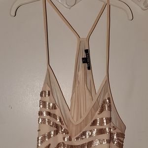 Pinkish beige with rose gold sequins